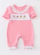 NEW Boutique Baby Girls Embroidered Ballerina Long Sleeve Romper Jumpsuit - $16.99