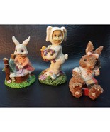 Three small resin Easter Bunny Figures BC316 - $6.95