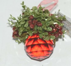 Ganz Kissing Krystals KK506 Red Round Ball Shape Mistletoe Ornament image 2