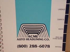 Older ACME AUTO HEADLINER/ TRIM CATALOG - $19.80