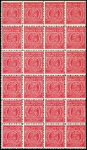 1920's Postage Production Test Block of 24 Stamps  - Stuart Katz - $475.00