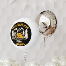 Customizable Camping-Themed Retirement Plan Myler Balloon | White and Si... - $30.90