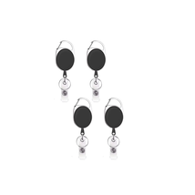Retractable Badge Holder with Carabiner Clip, Heavy Duty Metal, 4-Pack, ... - $10.99