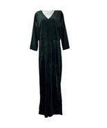 Soft Surroundings Velvet Green Long Sleeve Romper Pantsuit leelah Size T... - $39.59