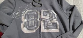 Hard Candy full zip Women&#39;s hoodie size S (3-5) gray with rhinestones  - $14.84