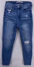 Celebrity Pink Women&#39;s Jeans Size 7 Blue Super Skinny Stretch Distressed Torn - £10.84 GBP