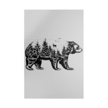 Personalized Puzzle: Black and White Bear Forest Canvas Art Jigsaw, Great Gift f - $17.51+