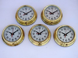 YANTAI CHINA Set of 05 Vintage Maritime Slave Brass World Wall Clock Nav... - £464.28 GBP