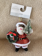 African American Santa Claus w/Wreath Christmas Ornament Wondershop 2022... - £11.16 GBP