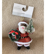 African American Santa Claus w/Wreath Christmas Ornament Wondershop 2022... - £10.99 GBP