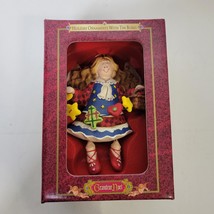 Grandeur Noel Holiday Christmas Ornament Tin Gift Box Angel With Dangling Legs  - £8.64 GBP