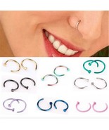 Fake Septum Medical Titanium Nose Ring Silver Gold Body Clip Hoop For Women - £23.91 GBP