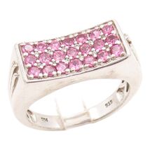 925 Sterling Silver Vintage Ring Elegant Amethyst Cluster Band  Sz 13  R... - $75.45