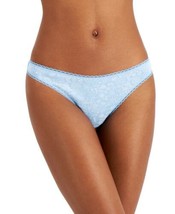 Charter Club Womens Everyday Cotton Lace-Trim Thong, Large, Outline Floral - $6.72