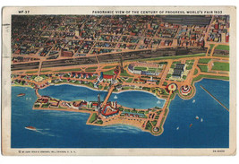 US 1933 A century of Progress VF Post Card &quot; Panoramic View Century of Progress&quot; - £1.77 GBP