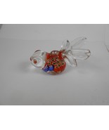 Hand Blown Art Glass Goldfish Millefiori Cane Pop Eye Bulging Figurine - €12,15 EUR