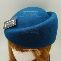  HATsanity Retro Wool Felt Half Shape Pillbox Hat - Midnight Blue - £22.31 GBP