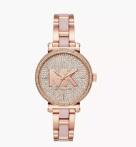 Michael Kors MK4336 Sofie Womens&#39; Rose Gold Glitz Stainless Chrono Watch... - $164.62 CAD
