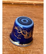 Vintage Cobalt Blue Ceramic w Gilt MOUNT RUSHMORE Collectible Travel Thi... - $9.49