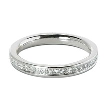 2.5mm Prinzessin Schnitt Halb Band Kanal Diamant Wedding Ring 14K Weiß Vergoldet - £76.66 GBP