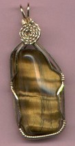  Tiger Eye Wire Wrapped Pendant - £14.15 GBP