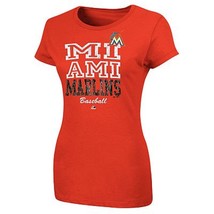 MLB  Woman&#39;s Florida  Marlins Orange  Foil Shirts.  XL NWT - £15.14 GBP