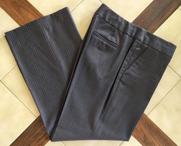 J.CREW Dark Gray Pinstripe FAVORITE FIT Lightweight Wool Dress Pants (8) - £23.05 GBP