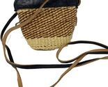 Artisan Made Jute and Leather Small Crossbody Bag Black &amp; Brown - $18.99