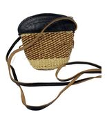 Artisan Made Jute and Leather Small Crossbody Bag Black &amp; Brown - $18.99