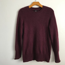Aqua Cashmere Sweater Red S Relaxed Long Sleeve Soft Knit Crew Pullover - £14.46 GBP
