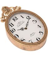 Abdurey Small French Retro Decorative Wall Clock Antique Gold Vintage Oval - $416.77 MXN