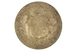 1894 Guatemala Peso 1/2 Real Counterstamped Peru Sol En Au Estado Km 224 - $192.32