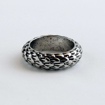 Dragon Scale Ring Silver Color Band Unisex Fashion Jewelry image 2