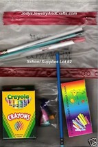 School Supplies Lot#2 Crayons Chalk Erasers Pencil Case - £3.99 GBP