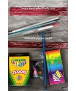 School Supplies Lot#2 Crayons Chalk Erasers Pencil Case - $5.00