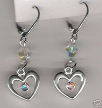 Swarovski Crystal Clear AB Heart Charm Earring - £7.56 GBP