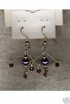 Swarovski Crystal &amp; Purple Glass Pearl Earrings NEW ! - $9.50