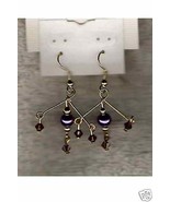 Swarovski Crystal &amp; Purple Glass Pearl Earrings NEW ! - $180.56 MXN