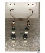 Kambaba Jasper &amp; Swarovski Crystal Earrings NEW ! - £7.08 GBP