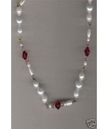 HANDCRAFTED Swarovski Crystal &amp; Pearl Necklace 19&quot; - $283.44 MXN