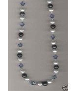 HANDCRAFTED Sodalite &amp; Swarovski Crystal Necklace 18&quot; - $377.92 MXN