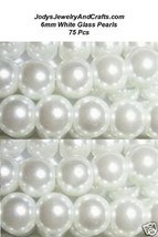 75 Pcs 6mm Quality Glass Pearls - White - £1.68 GBP