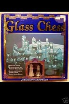 Vintage Clear &amp; Frosted Glass Chess Board Game - NEW ! - £7.79 GBP