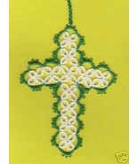 HANDMADE Tatted Cross Bookmark BEAUTIFUL WORK - GTC701 - £4.67 GBP