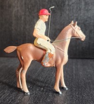 ALL-NU VINTAGE METAL TOY POLO PLAYER AND PONY FIGURE MADE IN USA WITH MA... - $27.76