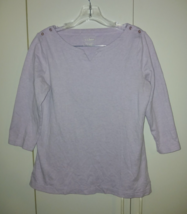 L.L. BEAN LADIES 3/4-SLEEVE LAVENDER KNIT PULLOVER TOP-S REG.-BARELY WORN - $4.99
