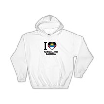 I Love Antigua and Barbuda : Gift Hoodie Flag Heart Country Crest Citize... - $35.99