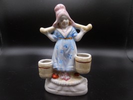 Vintage Girl carrying water buckets figurine Made in occupied Japan - £8.69 GBP