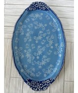 Temptations By Tara Floral Lace Large Holiday Platter w/ Handles 18&quot;x12&quot;... - £17.42 GBP