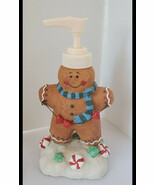Gingerbread Man Liquid Soap Lotion Dispenser 7” Ceramic Christmas Holida... - $16.50
